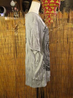 画像2: 曼荼羅風オームプリント＊皺加工＊コットン素材＊半袖＊Ｔシャツ