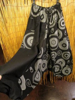 画像3: 黒色＋和風プリント＊切り替え＊コットン素材＊ふんわり＊サルエルパンツ