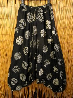 画像1: 和風プリント＊レーヨン素材＊ふんわり＊サルエルパンツ