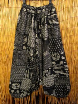 画像1: 和風プリント＊レーヨン素材＊ふんわり＊サルエルパンツ