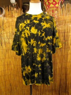 画像1: 黒色ベース＊タイダイ染め＊コットン素材＊半袖＊Ｔシャツ＊２ＸＬ