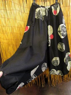 画像3: 黒色＋和風プリント＊切り替え＊コットン素材＊ふんわり＊サルエルパンツ