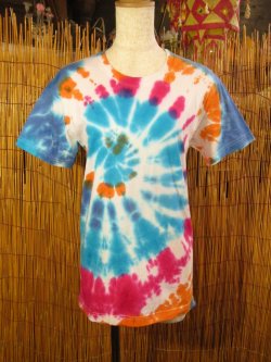 画像1: 小さめサイズ＊タイダイ染め＊コットン素材＊半袖＊Ｔシャツ＊Ｍ