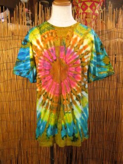 画像1: タイダイ染め＊コットン素材＊半袖＊Ｔシャツ＊XＬ