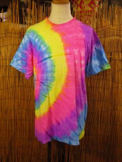 画像1: タイダイ染め＊コットン素材＊半袖＊Ｔシャツ＊Ｌ