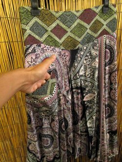 画像3: 曼荼羅風＊レーヨン素材＊ウエスト織り生地＊サルエルパンツ 