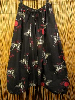画像1: 和風プリント＊コットン素材＊ふんわり＊サルエルパンツ