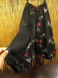 画像3: 黒色＋和風プリント＊切り替え＊コットン素材＊ふんわり＊サルエルパンツ