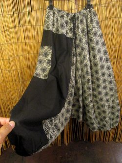 画像3: 黒色＋和風プリント＊切り替え＊コットン素材＊ふんわり＊サルエルパンツ