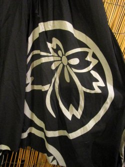 画像2: 黒色＋和風プリント＊切り替え＊コットン素材＊ふんわり＊サルエルパンツ