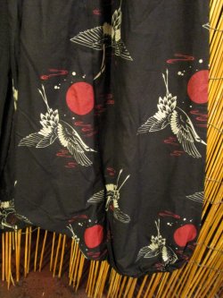 画像2: 黒色＋和風プリント＊切り替え＊コットン素材＊ふんわり＊サルエルパンツ