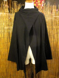 画像1: 黒色＊コットン素材＊ゆったりサイズ＊２ＷＡＹ＊スナフキン＊旅人風コート
