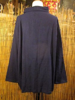 画像3: 紺色＊コットン素材＊ゆったりサイズ＊２ＷＡＹ＊スナフキン＊旅人風コート