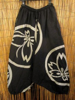 画像1: 和風プリント＊コットン素材＊ふんわり＊サルエルパンツ