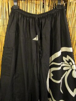 画像2: 黒色＋和風プリント＊切り替え＊コットン素材＊ふんわり＊サルエルパンツ