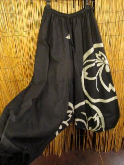 画像3: 黒色＋和風プリント＊切り替え＊コットン素材＊ふんわり＊サルエルパンツ