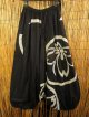 黒色＋和風プリント＊切り替え＊コットン素材＊ふんわり＊サルエルパンツ