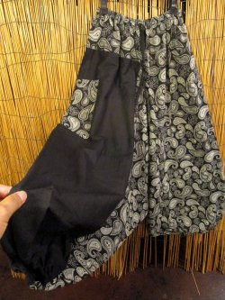 画像3: 黒色＋和風プリント＊切り替え＊コットン素材＊ふんわり＊サルエルパンツ