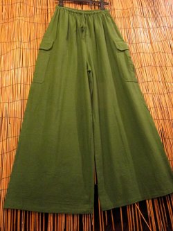 画像3: 無地＊コットン素材＊ゆったりサイズ＊カーゴタイプ＊ロング丈パンツ
