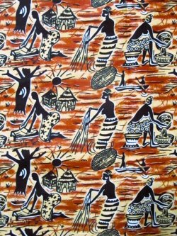 画像1: アフリカンプリント生地 パーニュ