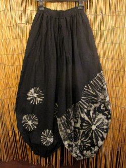 画像1: モノトーンタイダイ染め＊コットン素材＊ゆったりシルエット＊ビッグアラジンパンツ＊バルーンパンツ
