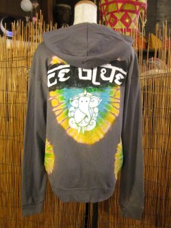 画像3: タイダイ染め＆抜染ガネーシャ＊コットン素材＊ジップアップパーカー