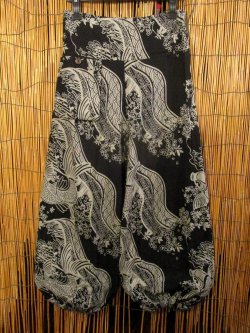 画像1: 和風プリント＊コットン素材＊ポケット付き＊ふんわりシルエット＊アラジンパンツ 