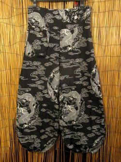 画像1: 和風プリント＊コットン素材＊ポケット付き＊ふんわりシルエット＊アラジンパンツ 