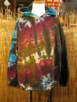 画像1: タイダイ染め＊裏起毛＊スウェット生地＊パーカー