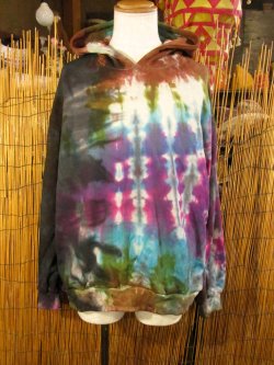 画像1: タイダイ染め＊裏起毛＊スウェット生地＊パーカー