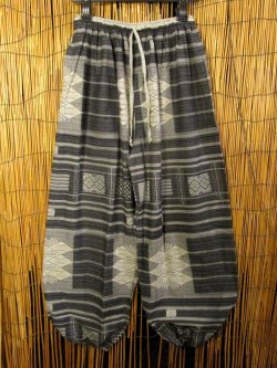 画像1: 織り柄風プリント＊コットン素材＊ふんわり＊アラジンパンツ