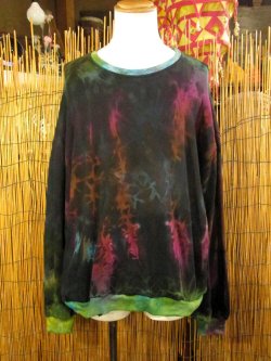画像1: タイダイ染め＊コットン素材＊スウェット生地＊トレーナー