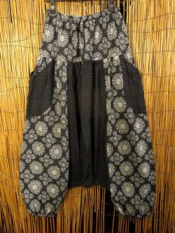 画像1: アジアンプリント＊コッン素材＊モモンガ風＊ふんわり＊サルエルパンツ