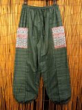 織り柄＊パッチポケット＊コットン素材＊アラジンパンツ