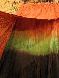 画像4: 手染め＊コットン素材＊別生地付き＊グラデーションカラー＊変型＊ロングスカート