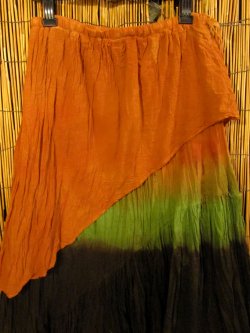 画像2: 手染め＊コットン素材＊別生地付き＊グラデーションカラー＊変型＊ロングスカート