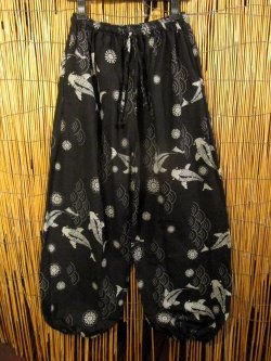 画像1: 和風プリント＊コットン素材＊ふんわりシルエット＊アラジンパンツ 