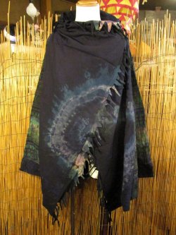 画像1: タイダイ染め＆民族調プリント＊コットン素材＊ゆったりサイズ＊２ＷＡＹ＊フリンジ＊スナフキン＊旅人風コート