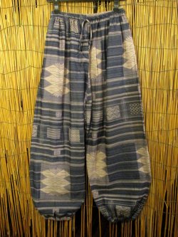 画像1: 織り柄風プリント＊コットン素材＊ふんわり＊アラジンパンツ