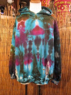 画像1: タイダイ染め＊裏起毛＊スウェット生地＊パーカー