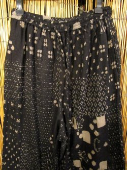 画像2: 粗織り＊コットン素材＊和風プリント＊もんぺ風＊アラジンパンツ 