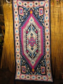 画像1: ボヘミアンプリント＊ポリエステル素材＊タッセル付き＊大判ストール＊マルチクロス