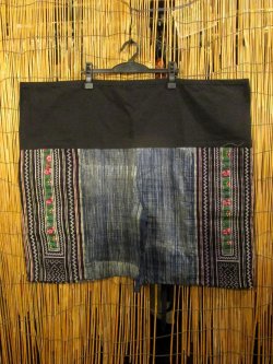画像1: 古布＊モン族＊刺繍＊ショート丈＊タイパンツ