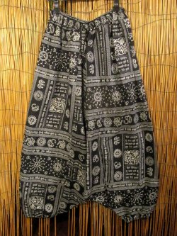 画像1: 和風プリント＊コットン素材＊ふんわり＊サルエルパンツ