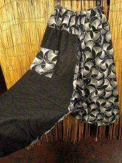 画像3: 黒色＋和風プリント＊切り替え＊コットン素材＊ふんわり＊サルエルパンツ