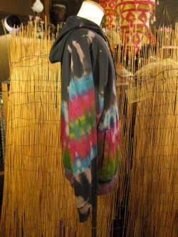 画像2: タイダイ染め＊裏起毛＊スウェット生地＊ジップアップ＊パーカー＊ＸＬ