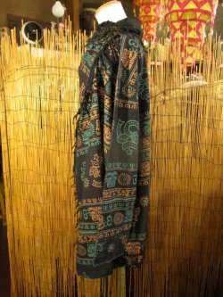 画像2: ストーンウォッシュ＆ラムナミプリント＊コットン素材＊ゆったりサイズ＊２ＷＡＹ＊フリンジ＊スナフキン＊旅人風コート