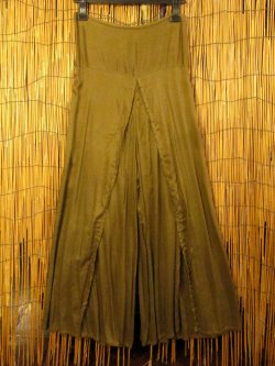 画像1: 無地＊レーヨン素材＊巻きタイプ＊ロングパンツ＊ラップパンツ