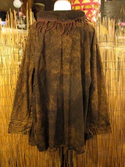 画像3: ストーンウォッシュ加工＊コットン素材＊ゆったりサイズ＊２ＷＡＹ＊フリンジ＊スナフキン＊旅人風コート