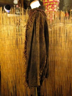 画像2: ストーンウォッシュ加工＊コットン素材＊ゆったりサイズ＊２ＷＡＹ＊フリンジ＊スナフキン＊旅人風コート